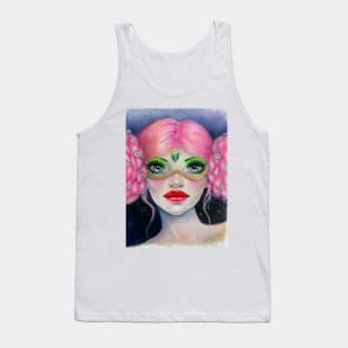 Masquerade in Pink lowbrow art Tank Top